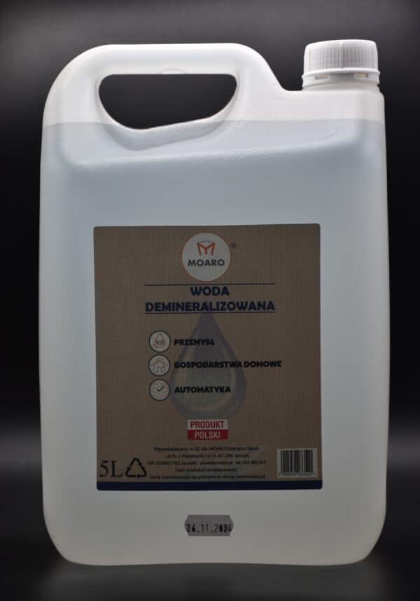 Woda Demineralizowana MOARO – 5 l