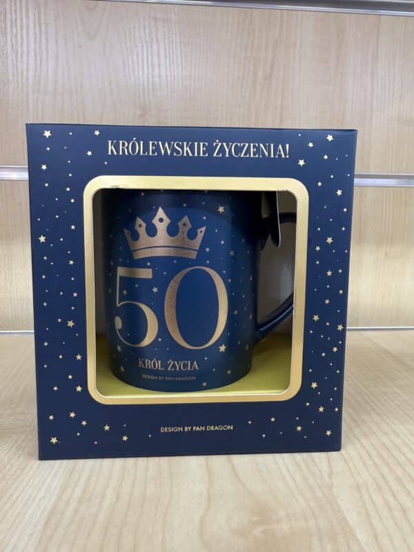 Kubek urodzinowy "50 – Król życia" 