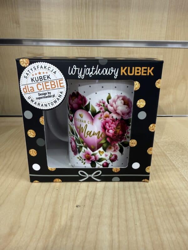 Kubek "Kocham Cię Mamo" z motywem kwiatowym