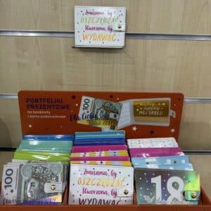 Portfele prezentowe na pieniądze mix wzorów