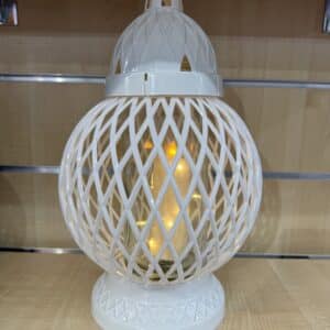 Znicz Ażurowy Biały 40 cm