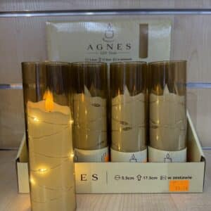 Wkład elektryczny LED 17,5 cm z bateriami kolor miodowy (przydymiony )