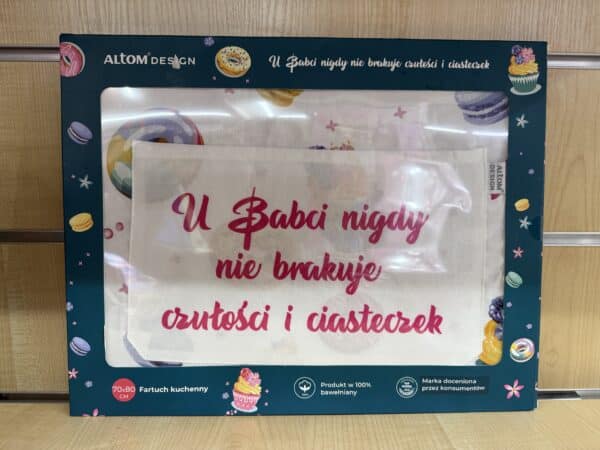 Fartuch Kuchenny – „U Babci Nigdy Nie Brakuje Czułości i Ciasteczek”