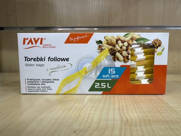 Torebki foliowe z suwakiem Ravi – 2,5L (15 szt.)