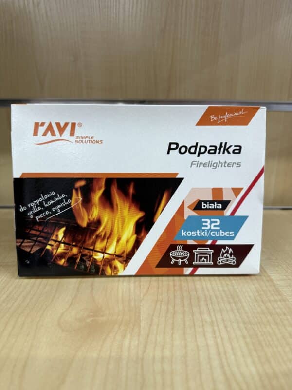 Podpałka biała Ravi – 32 kostki